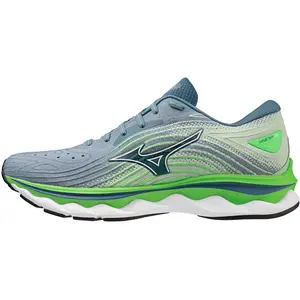 Chaussures de running mizuno wave sky 6 gris vert pas cher
