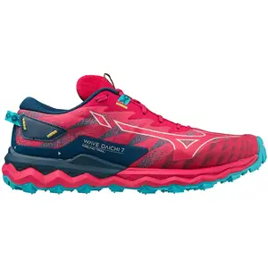 Chaussures de trail running mizuno femme wave daichi 7 rouge bleu pas cher