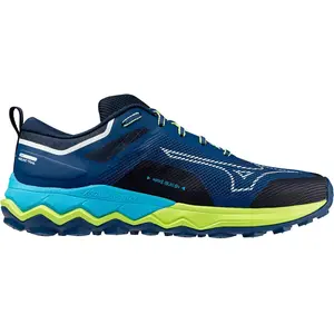 Mizuno Wave Ibuki 4 - Chaussures trail homme Navy Peony / White / Sharp Green 44.5 pas cher