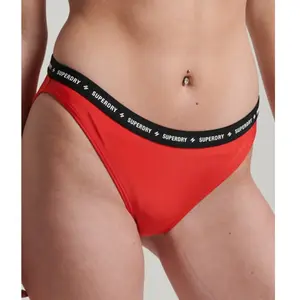 Superdry Femme Bas de Maillot élastiqué Code Micro Rouge Taille: 40 pas cher