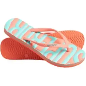 Tongs Superdry Vintage Logo orange bleu turquoise femme - L pas cher