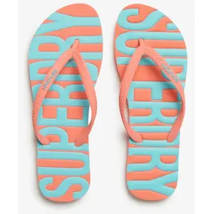Tongs Superdry Vintage Logo orange bleu turquoise femme - S pas cher