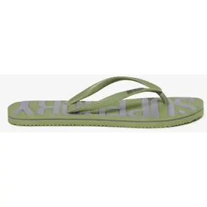 Tongs Superdry Vintage Logo vert kaki gris femme - L pas cher