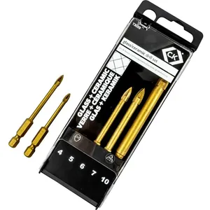 Comparateur de prix : C.k T3059 Jeu de forets spécial verre 5 pièces 4 mm, 5 mm, 6 mm, 7 mm, 10 mm 1 set Y183482