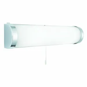 SEARCHLIGHT Applique longue demi-ronde pour salle de bain, chrome et verre pas cher