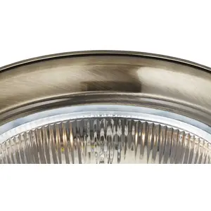 Searchlight Plafonnier American Diner IP44, laiton ancien pas cher