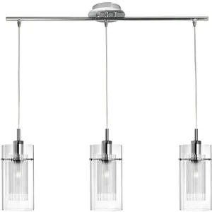 Duo 1 - Luminaire suspendu à 3 ampoules, chrome, verre, E14 - Searchlight pas cher