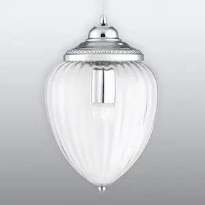 Searchlight Suspension Pendants en verre avec des rainures