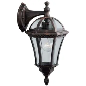 SEARCHLIGHT Applique Capri 19 cm, en aluminium et verre, marron rustique pas cher