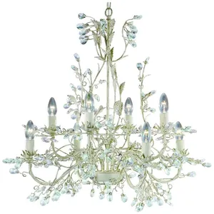 Comparateur de prix : Searchlight Chandelier sans abats jours almandite or,crème 8 ampoules 130cm