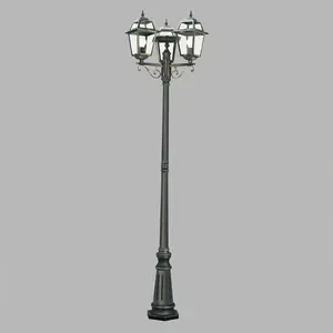 Searchlight Lampadaire 3 ampoules new orleans, en aluminium et verre, noir doréVendu parluminaire