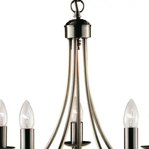 Maypole - Luminaire suspendu à 5 bras en laiton antique, E14 - Searchlight
