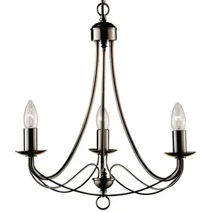 SEARCHLIGHT Suspension maypole laiton antique 3 ampoules 100cm pas cher