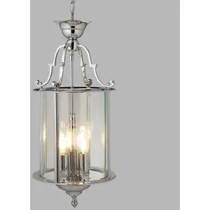 Searchlight Suspension Bevelled Lantern, verre, chromée