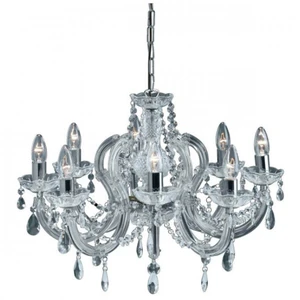 Searchlight Suspension 8 ampoules marie-thérèse, en chrome et cristal