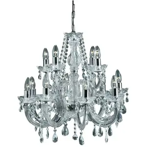Searchlight Lustre classique MARIE THERESE à 12 lampes chromé