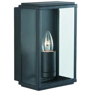 Extralux Box - Applique murale d'extérieur à 1 ampoule noire IP44, E27 - Searchlight pas cher