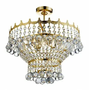 Searchlight Versailles - Lustre en cristal à 5 ampoules au fini doré, E14Vendu parrue-du-commerce