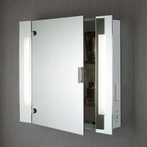 Searchlight Armoire miroir Silva moderne avec éclairage pas cher