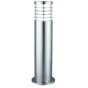 Searchlight Louvre - Borne d'extérieur à 1 ampoule argent satiné IP44, E27