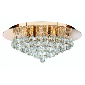 Comparateur de prix : Hanna - Plafonnier semi-affleurant à 6 ampoules or avec cristaux, G9 - Searchlight