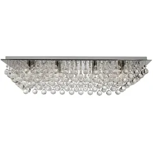 Comparateur de prix : Hanna - Plafonnier à 8 ampoules au fini chrome avec décoration en cristal, G9 - Searchlight