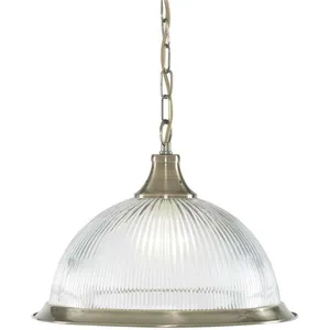Searchlight Suspension American Diner, à 1 lampe laiton