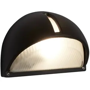 SEARCHLIGHT Applique Led outdoor & porch demi-lune verre dépoli noir - Noir pas cher