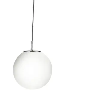 Searchlight Suspension Atom, blanc opalin, verre, Ø 30 cm, E27 pas cher