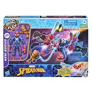 Hasbro Figurine Spiderman Bend and Flex Space Mission Jet pas cher