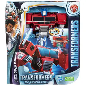 Transformers Figurine EarthSpark Spin Changer Optimus Prime et Robby Malto