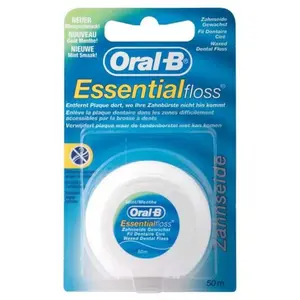 Oral-B Fil Dentaire Essential Floss Ciré Mentholé 50m pas cher