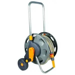 Comparateur de prix : Hozelock Chariot porte-tuyau + 30 m de tuyau + accessoires 2487R9012