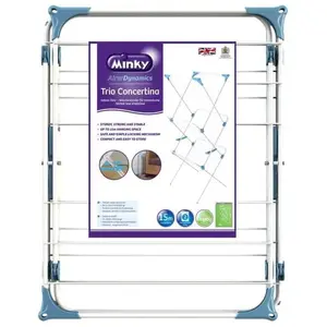 MINKY Séchoir à linge concertina 3 15 m - BlancVendu parcdiscount