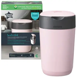Tommee Tippee - Poubelle a couches Twist and click Sangenic Tec Rose pas cher