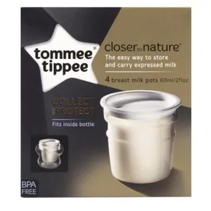 Lot de 4 pots de conservation de lait - tommee tippee pas cher