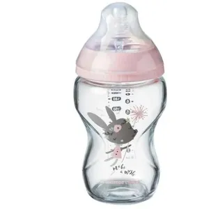 Tomme Tippee Closer to Nature Biberon Verre Rose Panda +0m 250ml pas cher