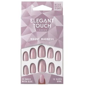 Elegant Touch Polished Colour 24 Nails With Glue Oval Mave Madness pas cher