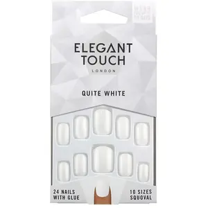 Comparateur de prix : Elegant Touch Polished Colour nails with glue squoval #quite white