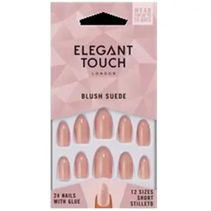 Elegant Touch Core Colour nails with glue short stiletto #blush suedeVendu paramazon