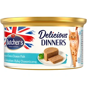 Butcher's Delicious Dinners 24 x 85 g pour chat - thon, poisson de mer pas cher