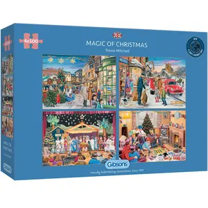 4 Puzzles - Trevor Mitchell - Magic of Christmas 500 Pièces Gibsons pas cher