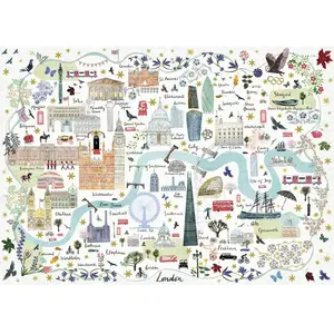 Puzzle 1000 pièces MAP OF LONDON GIBSONS Carton Multicolore