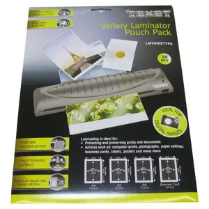 Texet Feuilles de plastification (50pces) 75 mic 10xA4-10xA5-10xA6-20xcar de visite pas cher