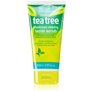 Beauty Formulas Tea Tree exfoliant purifiant visage pour peaux à problèmes 150 ml