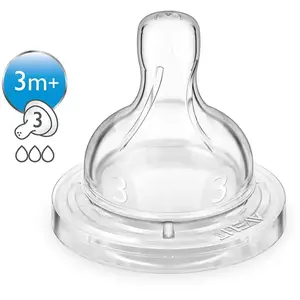 Lot de 2 tétines classic + 3 mois + / 3 trous - philips avent pas cher