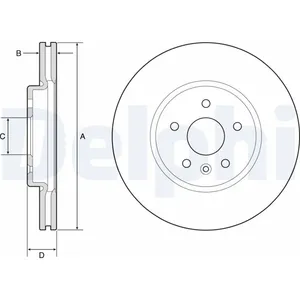 Disque de frein DELPHI BG4783C avant, ventilé, 2 pièce pas cher