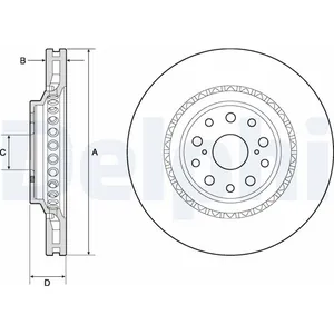 Disque de frein DELPHI BG9186C avant, ventilé, 1 pièce pas cher