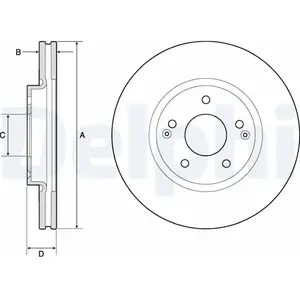 Disque de frein DELPHI BG4809C avant, ventilé, 2 pièce pas cher