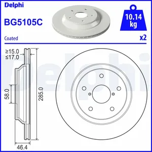 DELPHI Disques de frein pour SUBARU: Forester (Ref: BG5105C) pas cher